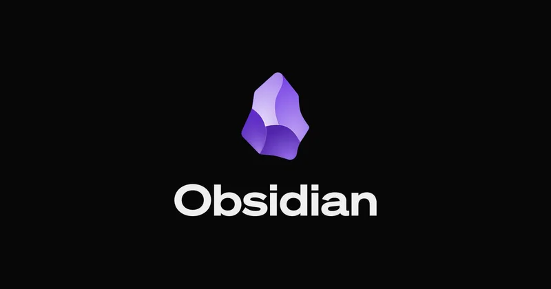 带有黑色背景的 Obsidian 标志。